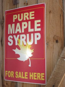 Pure maple syrup sign